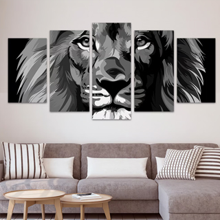 Kit 5 Quadros Leão de Judá